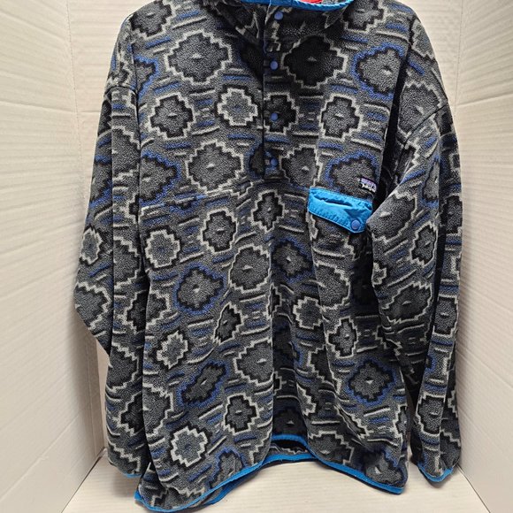 Mens Patagonia Synchilla Aztec Fleece Snap Button Pullover Women Gray Unisex XXL - Picture 12 of 16